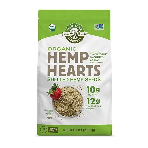 Organic Hemp Seeds, 18oz; 10g Plant Based Protein and 12g Omega 3 & 6 per Srv